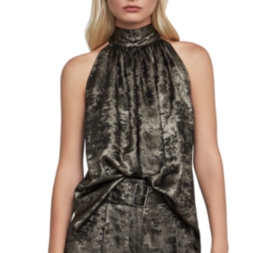 BCBGMAXAZRIA
Bow-back Halter Top In Light Gold
